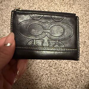 Black Coach Leather Card Holder